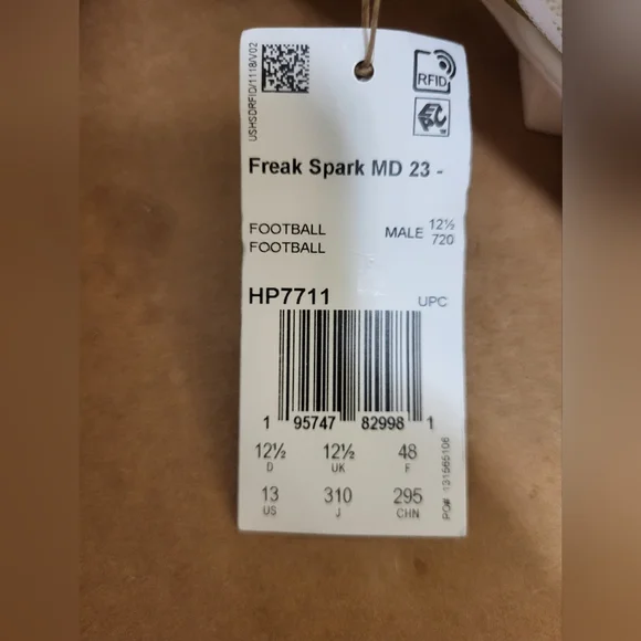 Adidas Freak Spark MD 23 White/Gold Football Cleats Men Size 13 NWT - Picture 9 of 9